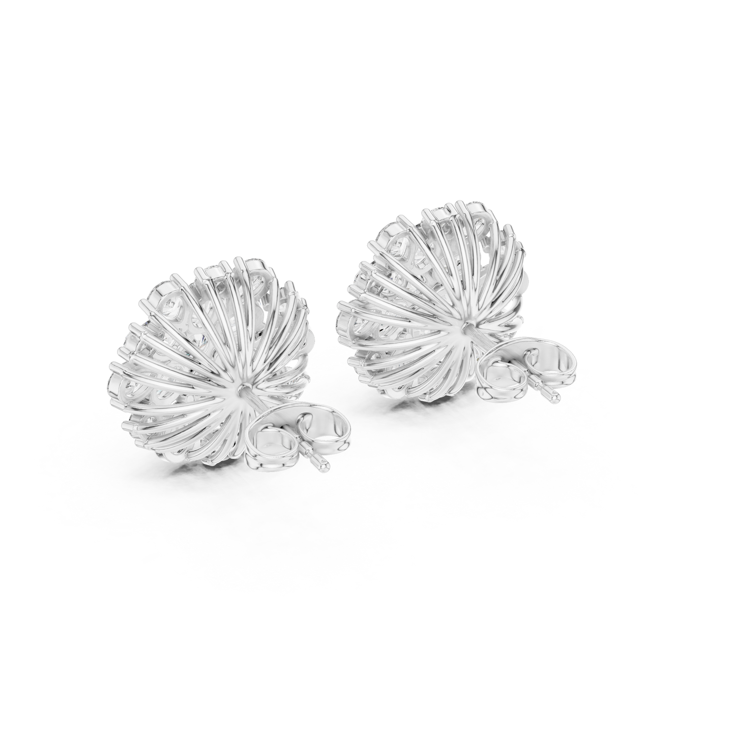 Classic Floral Diamond Stud Earrings – Pear-Shaped Cluster Sparkle, Luxury Everyday Earrings