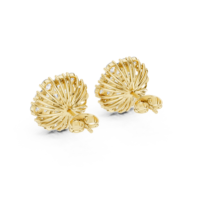 Classic Floral Diamond Stud Earrings – Pear-Shaped Cluster Sparkle, Luxury Everyday Earrings