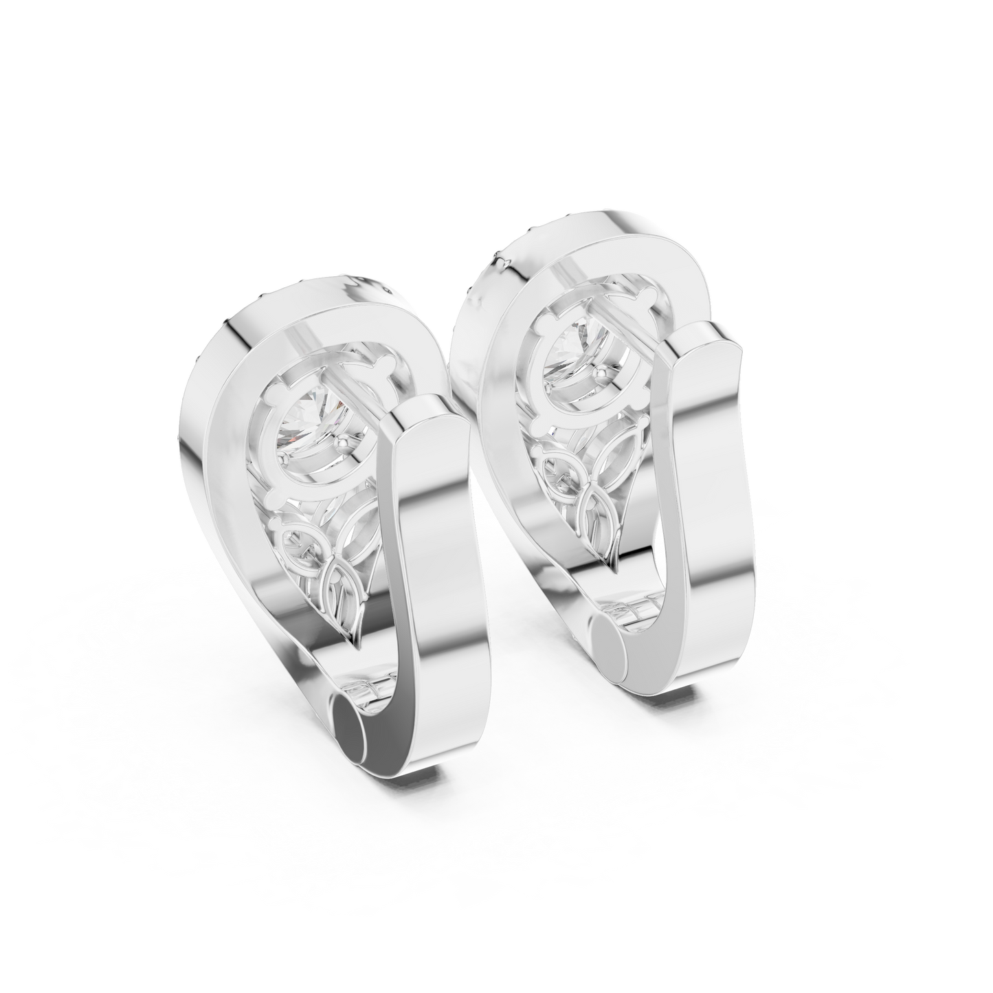 Goddess Teardrop Diamond Earrings | Halo Lab Stone  Studs | Elegant Gold Earrings