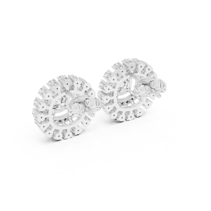 Sunburst Halo Diamond Stud Earrings • Dainty Sparkle Cushion-Halo Earrings • Gold Anniversary Gift for Her