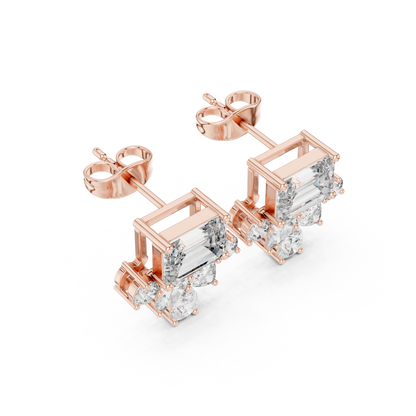 Monarch Emerald Cluster Studs • Heirloom Floral Diamonds • Refined Boutique Luxury • Iconic Glamour Edition