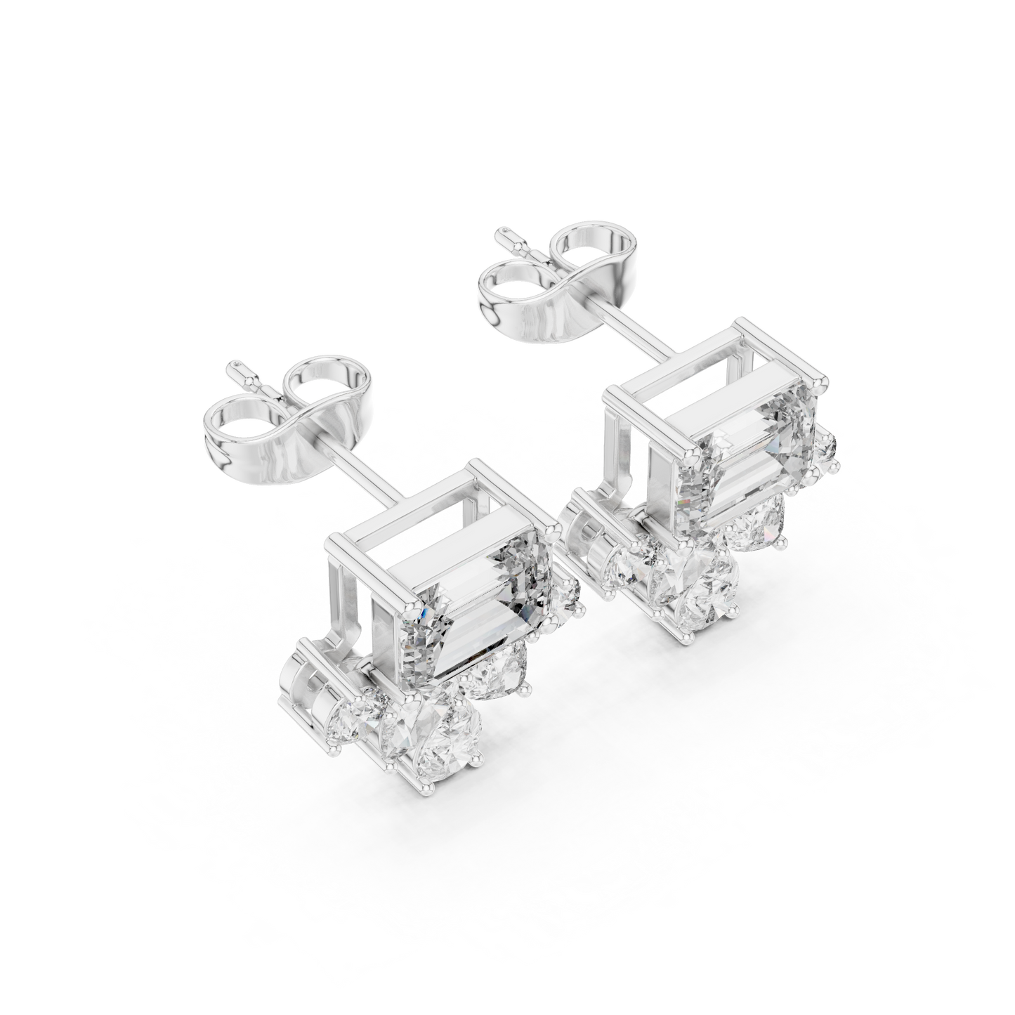 Monarch Emerald Cluster Studs • Heirloom Floral Diamonds • Refined Boutique Luxury • Iconic Glamour Edition