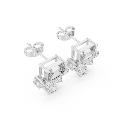 Monarch Emerald Cluster Studs • Heirloom Floral Diamonds • Refined Boutique Luxury • Iconic Glamour Edition