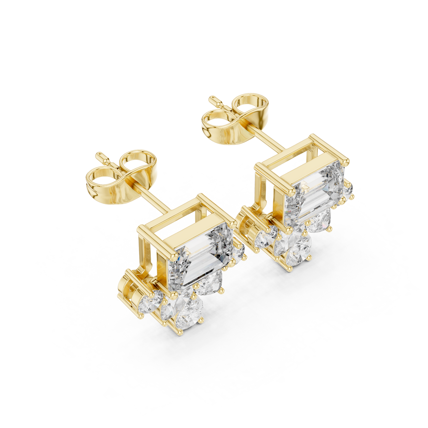 Monarch Emerald Cluster Studs • Heirloom Floral Diamonds • Refined Boutique Luxury • Iconic Glamour Edition