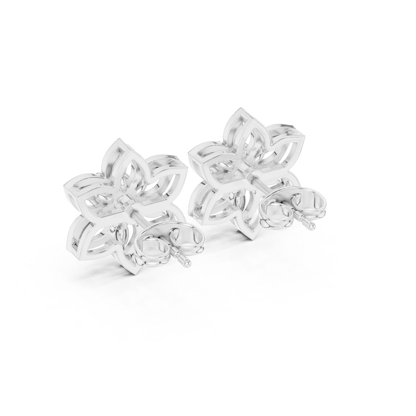 Gilded Petal Diamond Rosette Studs • Fine Couture Floral Earrings • Sculptural Gold Floral Artistry