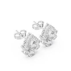 Lyrix Pear-Bloom Diamond Studs • Multi-Stone Radiant Cluster • Opulent Fine Gold Adornments