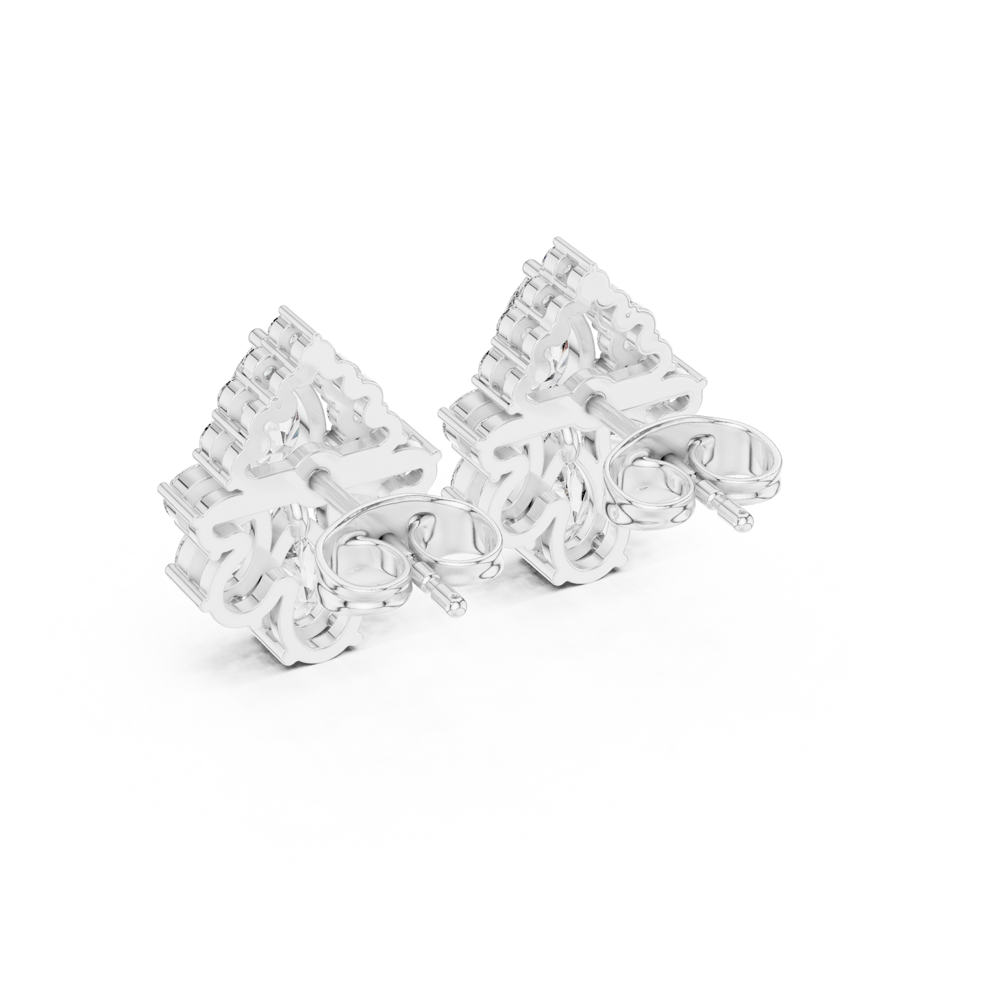 Lyrix Pear-Bloom Diamond Studs • Multi-Stone Radiant Cluster • Opulent Fine Gold Adornments