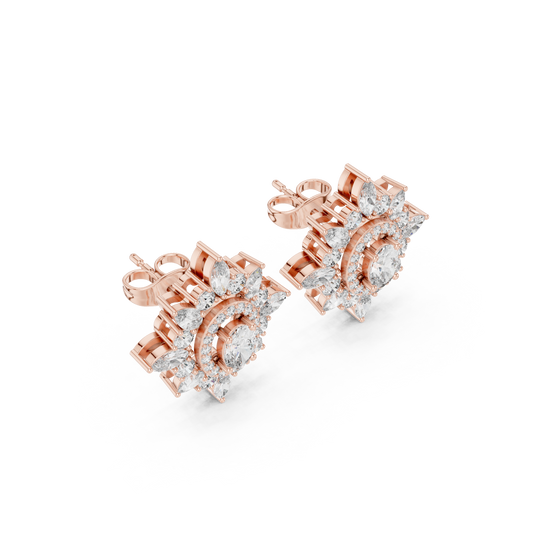 Hyperion Marquise Halo Earrings • Stellar Oval Radiance Studs • Handmade Fine Jewelry Gift