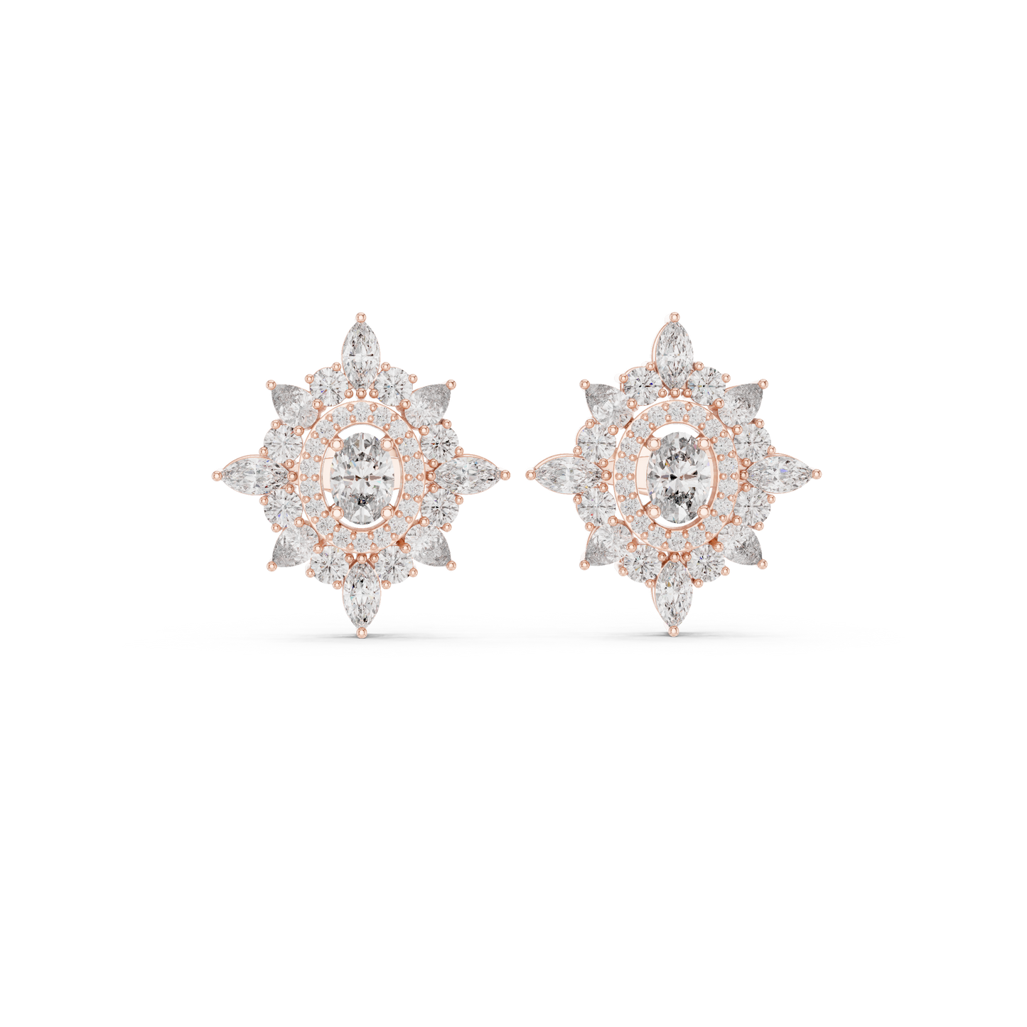 Hyperion Marquise Halo Earrings • Stellar Oval Radiance Studs • Handmade Fine Jewelry Gift