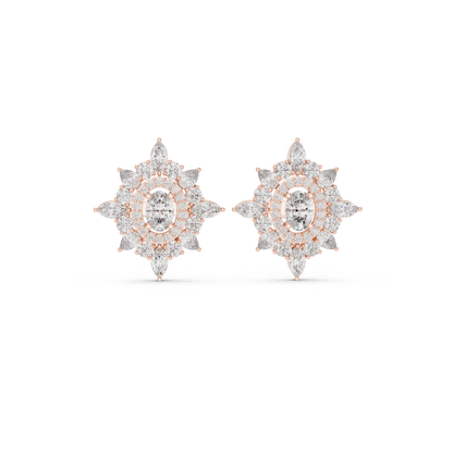 Hyperion Marquise Halo Earrings • Stellar Oval Radiance Studs • Handmade Fine Jewelry Gift