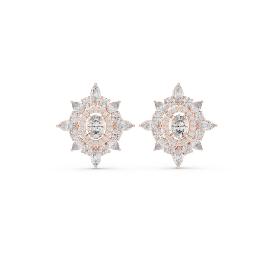 Hyperion Marquise Halo Earrings • Stellar Oval Radiance Studs • Handmade Fine Jewelry Gift