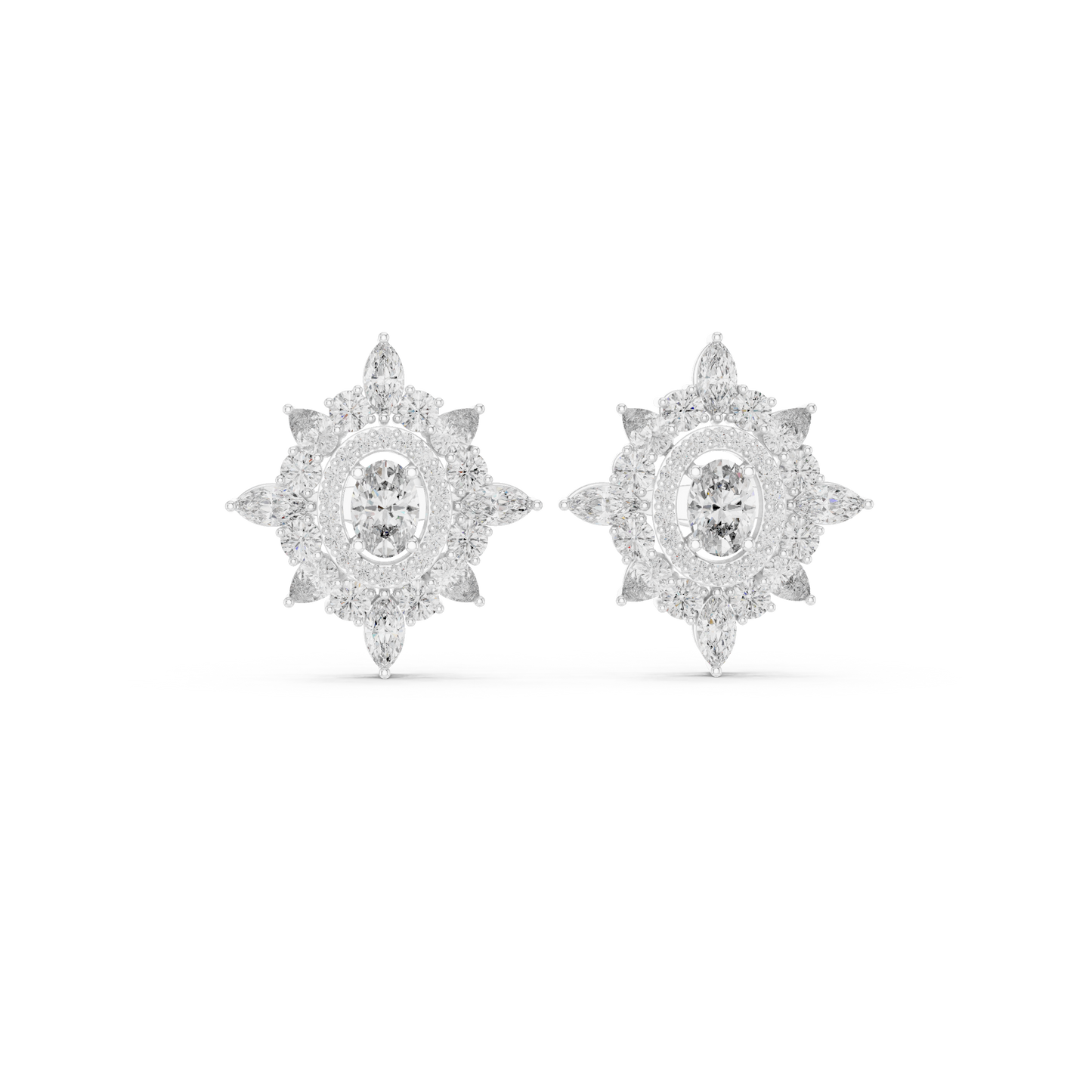Hyperion Marquise Halo Earrings • Stellar Oval Radiance Studs • Handmade Fine Jewelry Gift