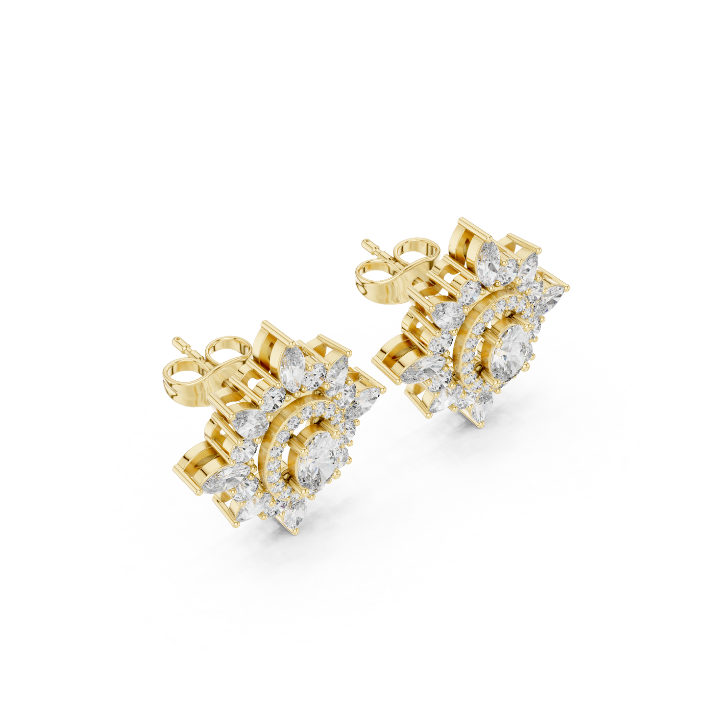 Hyperion Marquise Halo Earrings • Stellar Oval Radiance Studs • Handmade Fine Jewelry Gift