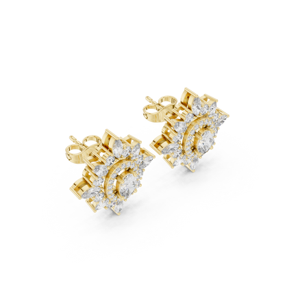 Hyperion Marquise Halo Earrings • Stellar Oval Radiance Studs • Handmade Fine Jewelry Gift