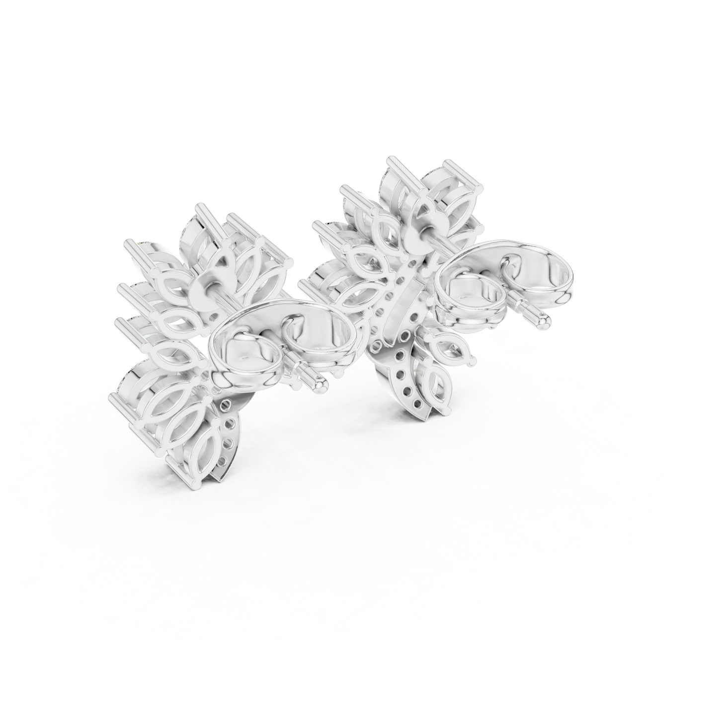 NatureVerse Leaf Diamond Studs • Infinite Marquise Cluster • Botanical Luxury Jewel • Exquisite Wedding Sparkle