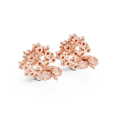 FleurMyst Diamond Stud Earrings • Secret Garden Cluster • Luxe Rare Design • Gold Legacy Edition