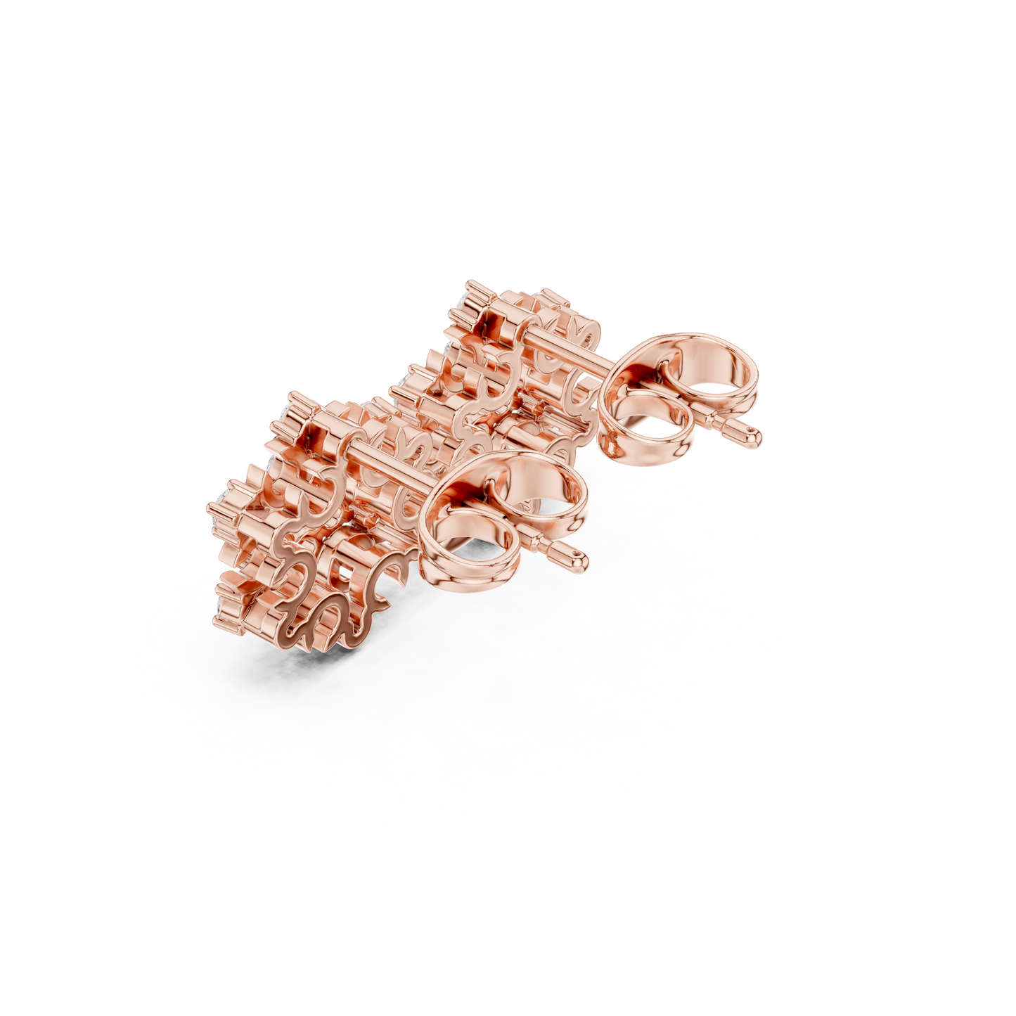 Traditional Diamond Stud Earrings – Indian Wedding Jewelry - Super Sparkle Diamond Cluster Studs – Anniversary Special