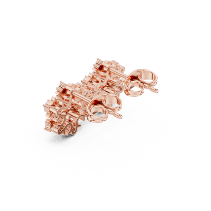 Traditional Diamond Stud Earrings – Indian Wedding Jewelry - Super Sparkle Diamond Cluster Studs – Anniversary Special