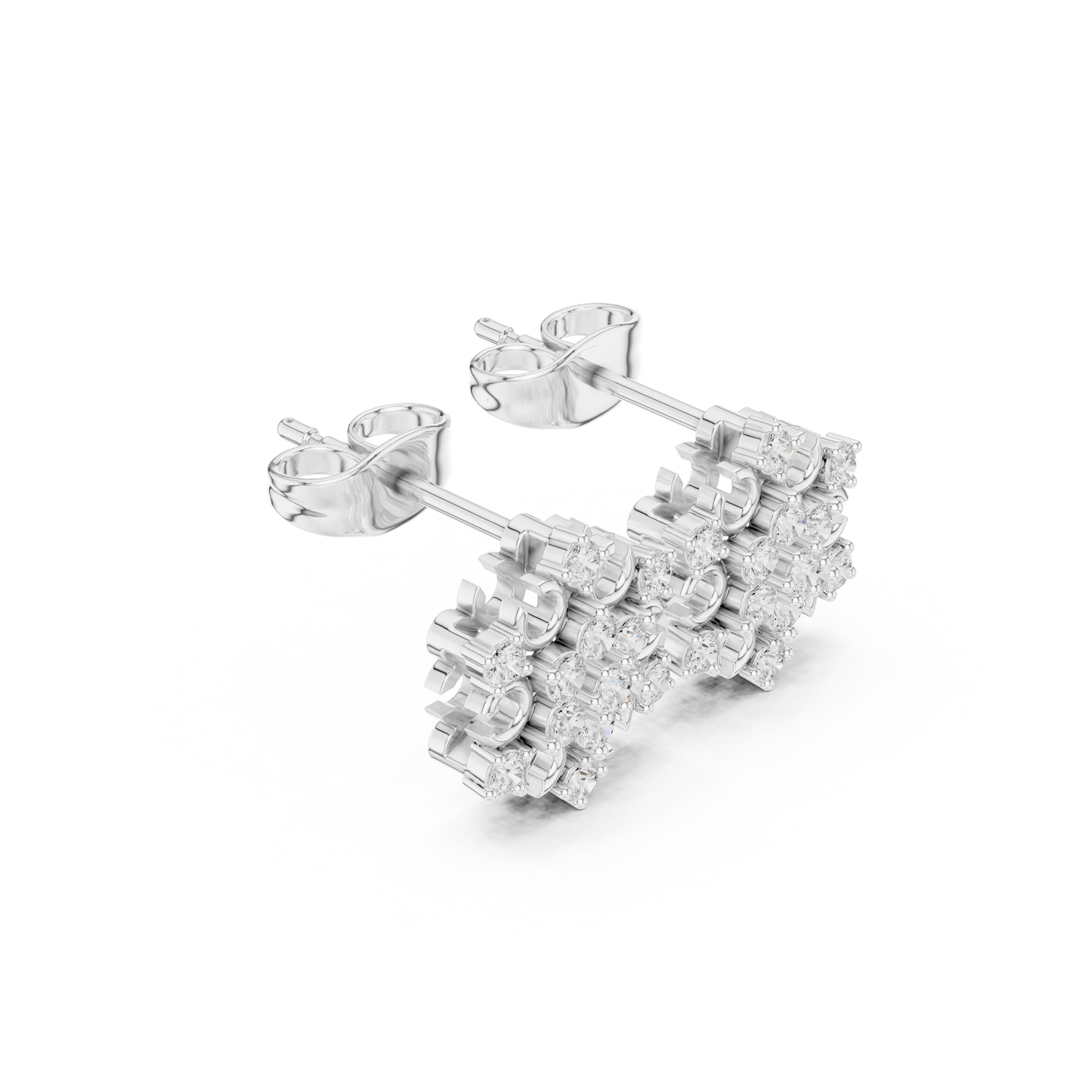 Traditional Diamond Stud Earrings – Indian Wedding Jewelry - Super Sparkle Diamond Cluster Studs – Anniversary Special