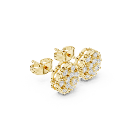 Latest Diamond Cluster Stud Earrings – Trending Floral Jewelry Design - Sparkling Diamond Flower Studs – Small Yet Heavy Look