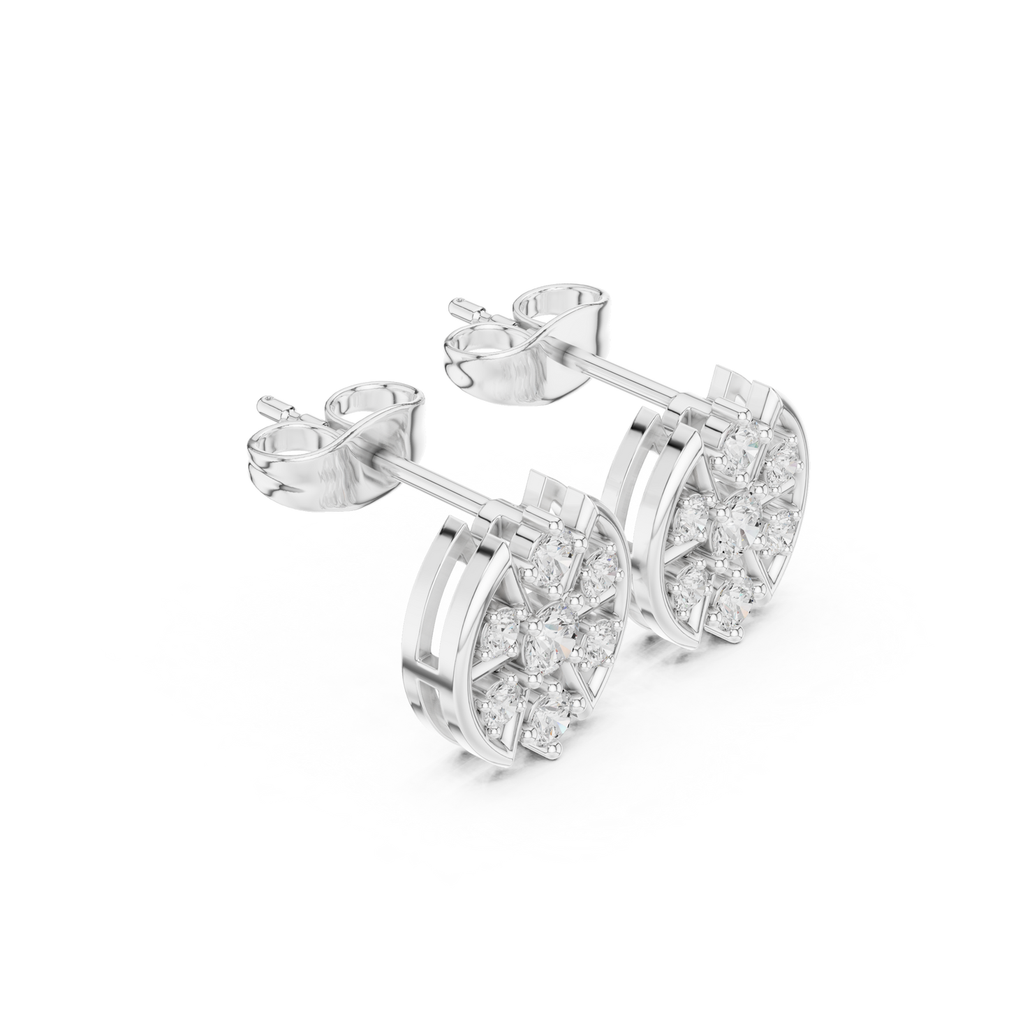 Palace Collection Diamond Stud Earrings – Regal Sparkle - Solitaire Illusion Diamond Stud Earrings – Ultra Luxe Shine