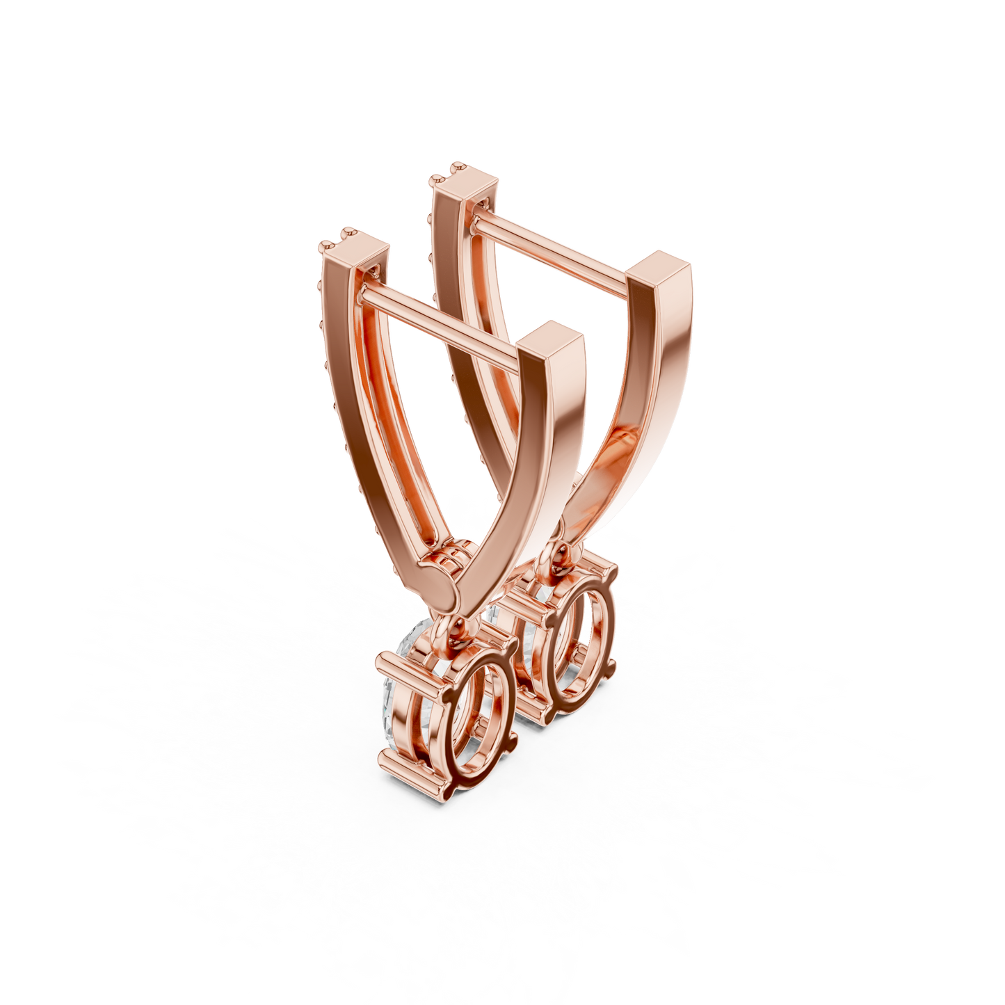 Oval Cut Drop Diamond Earrings in 925 Sterling Silver – Dangle Huggie Style - Moissanite Oval Drop Earrings for Women – Sparkling Huggie Dangles