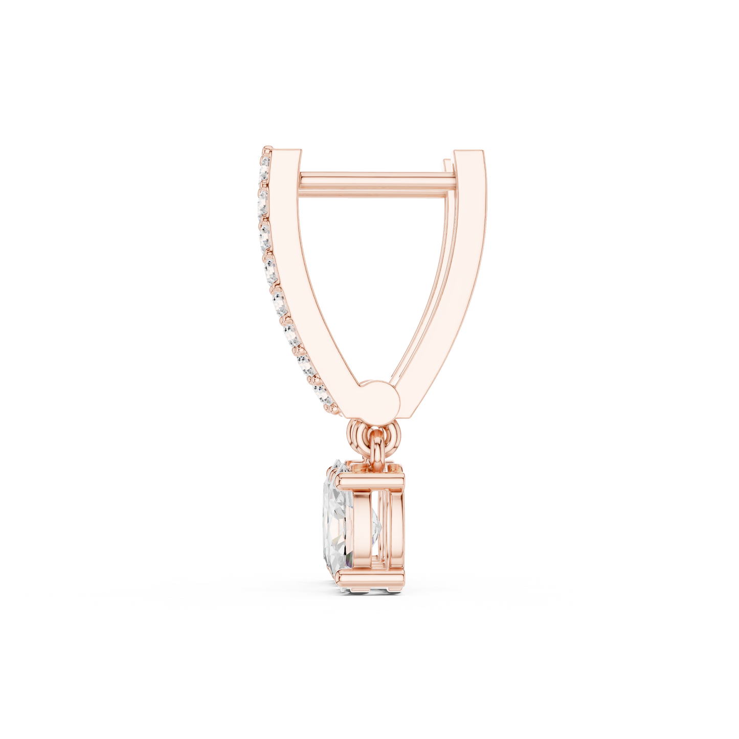 Oval Cut Drop Diamond Earrings in 925 Sterling Silver – Dangle Huggie Style - Moissanite Oval Drop Earrings for Women – Sparkling Huggie Dangles