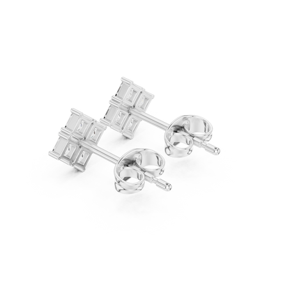 The Quadrant Studs – Princess Diamond Cluster Earrings - Ultra Luxe Princess Cut Stud Earrings – Boutique Fine Jewelry - 4 Diamond Cluster Stud Earrings – Sparkle Like Solitaire