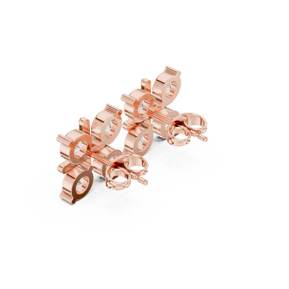 Clover Shape Diamond Stud Earrings | Premium Cluster Studs for Daily Wear | Quad Diamond Stud Earrings for Women | Elegant Bezel Cluster Clover Design