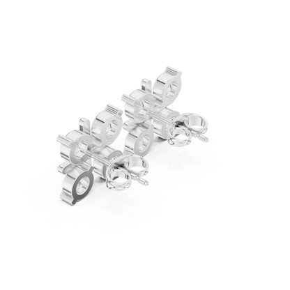 Clover Shape Diamond Stud Earrings | Premium Cluster Studs for Daily Wear | Quad Diamond Stud Earrings for Women | Elegant Bezel Cluster Clover Design