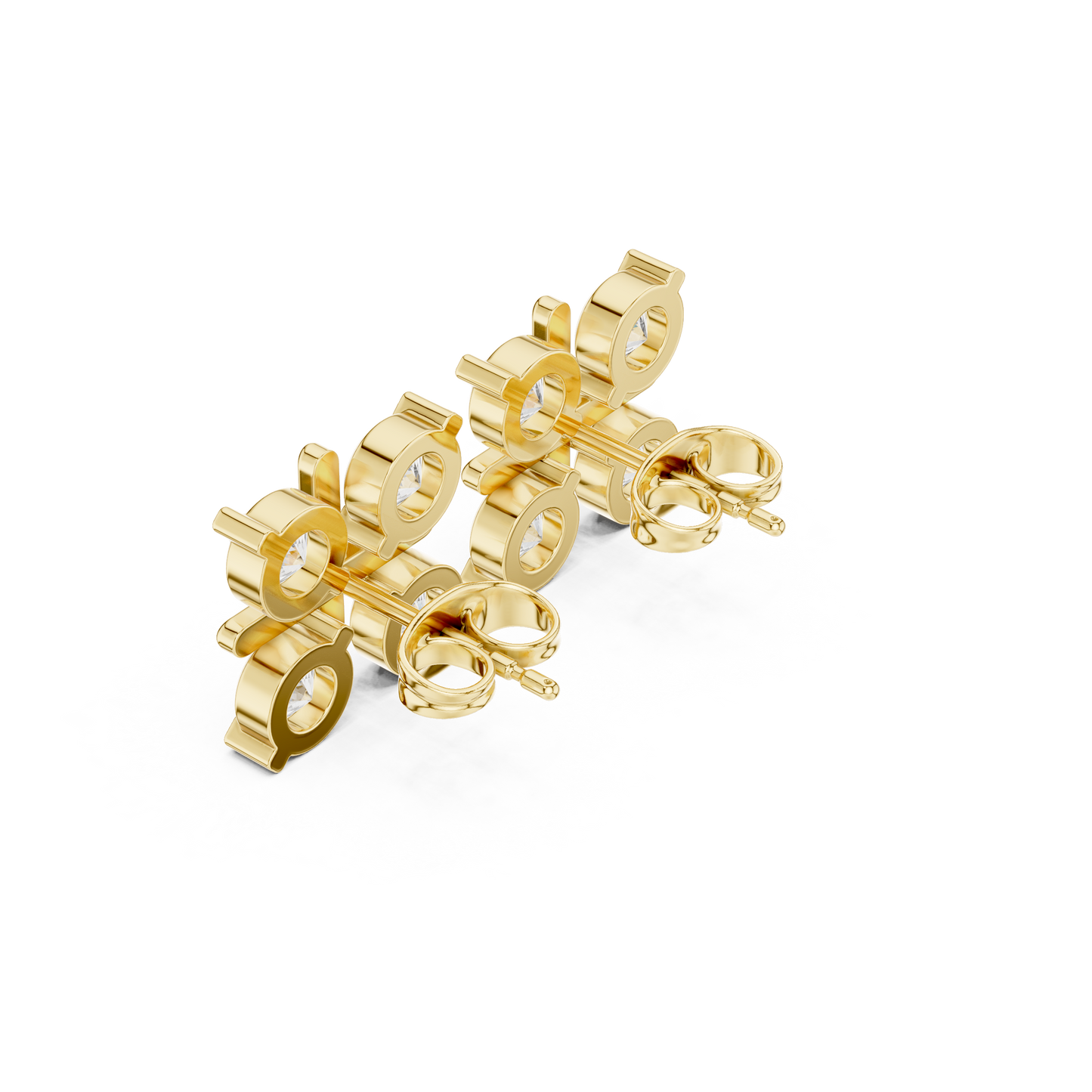 Clover Shape Diamond Stud Earrings | Premium Cluster Studs for Daily Wear | Quad Diamond Stud Earrings for Women | Elegant Bezel Cluster Clover Design