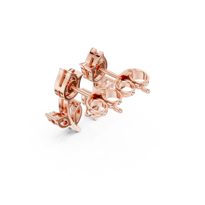 Pretty Diamond Flower Stud Earrings | Daily Wear Minimal Design |  Rare Lotus Diamond Earrings in Silver | High-End Floral Aesthetic