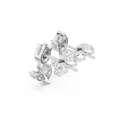 Pretty Diamond Flower Stud Earrings | Daily Wear Minimal Design |  Rare Lotus Diamond Earrings in Silver | High-End Floral Aesthetic