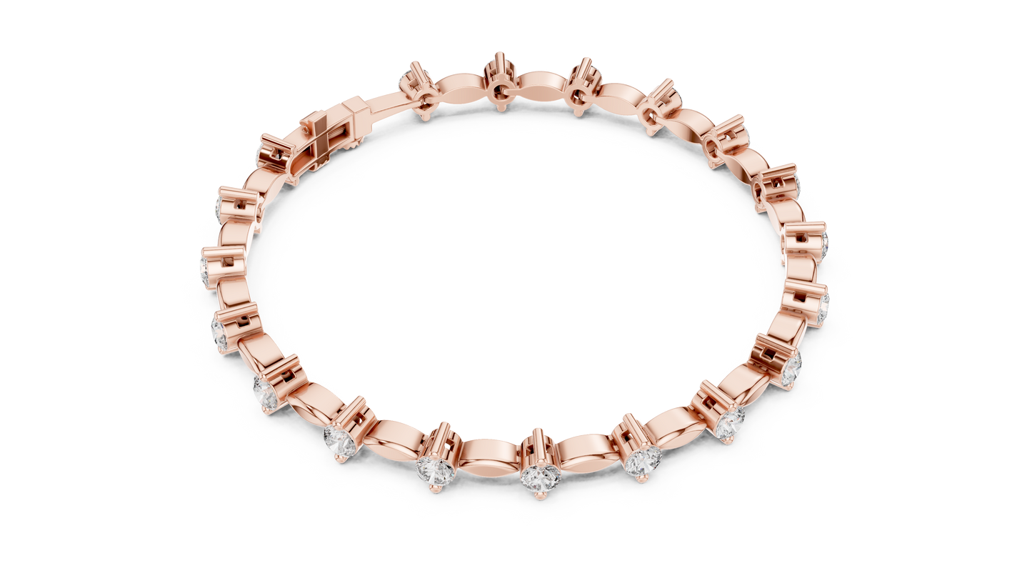 Prestige Gold Diamond Bracelet • Rare Sculpted Link Design • Collectors Edition • Trendy Bridal Jewelry