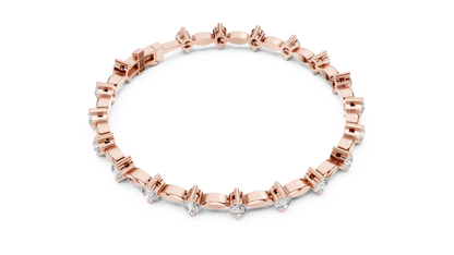 Prestige Gold Diamond Bracelet • Rare Sculpted Link Design • Collectors Edition • Trendy Bridal Jewelry