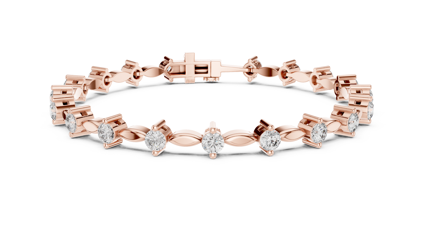 Prestige Gold Diamond Bracelet • Rare Sculpted Link Design • Collectors Edition • Trendy Bridal Jewelry