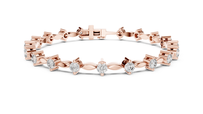 Prestige Gold Diamond Bracelet • Rare Sculpted Link Design • Collectors Edition • Trendy Bridal Jewelry