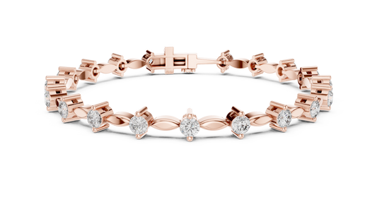 Prestige Gold Diamond Bracelet • Rare Sculpted Link Design • Collectors Edition • Trendy Bridal Jewelry