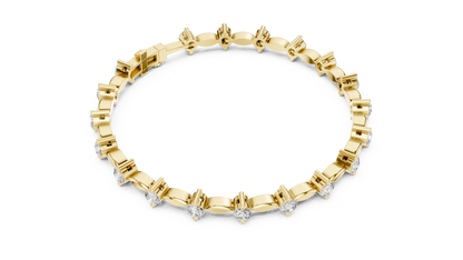 Prestige Gold Diamond Bracelet • Rare Sculpted Link Design • Collectors Edition • Trendy Bridal Jewelry