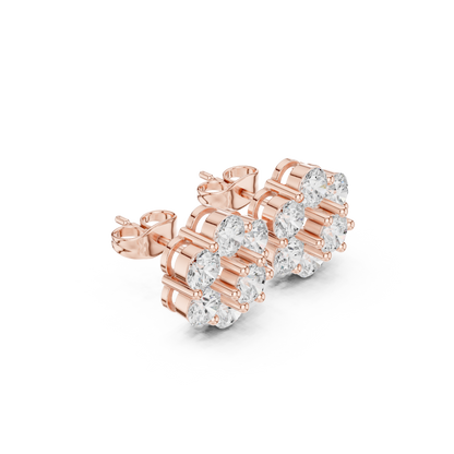 Hot Selling Diamond Cluster Studs – Perfect Gift for Her - Most Purchased Diamond Cluster Earrings – Wedding & Party Choice