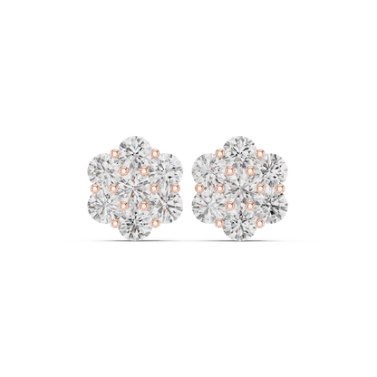 Hot Selling Diamond Cluster Studs – Perfect Gift for Her - Most Purchased Diamond Cluster Earrings – Wedding & Party Choice