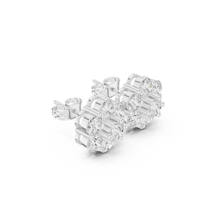 Hot Selling Diamond Cluster Studs – Perfect Gift for Her - Most Purchased Diamond Cluster Earrings – Wedding & Party Choice