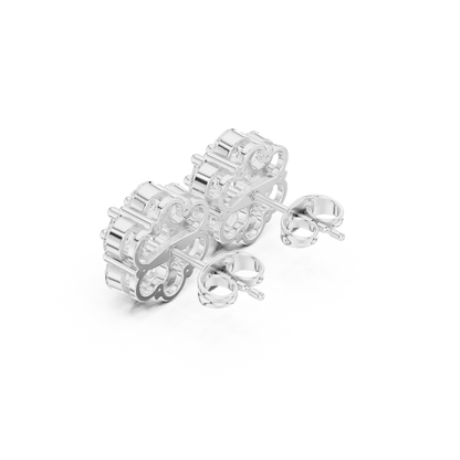 Hot Selling Diamond Cluster Studs – Perfect Gift for Her - Most Purchased Diamond Cluster Earrings – Wedding & Party Choice