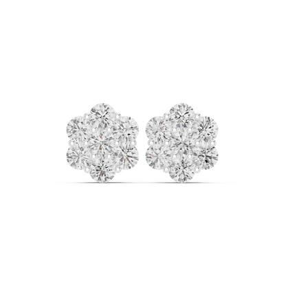 Hot Selling Diamond Cluster Studs – Perfect Gift for Her - Most Purchased Diamond Cluster Earrings – Wedding & Party Choice
