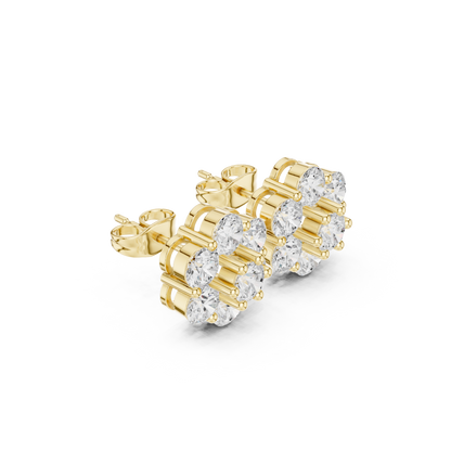 Hot Selling Diamond Cluster Studs – Perfect Gift for Her - Most Purchased Diamond Cluster Earrings – Wedding & Party Choice