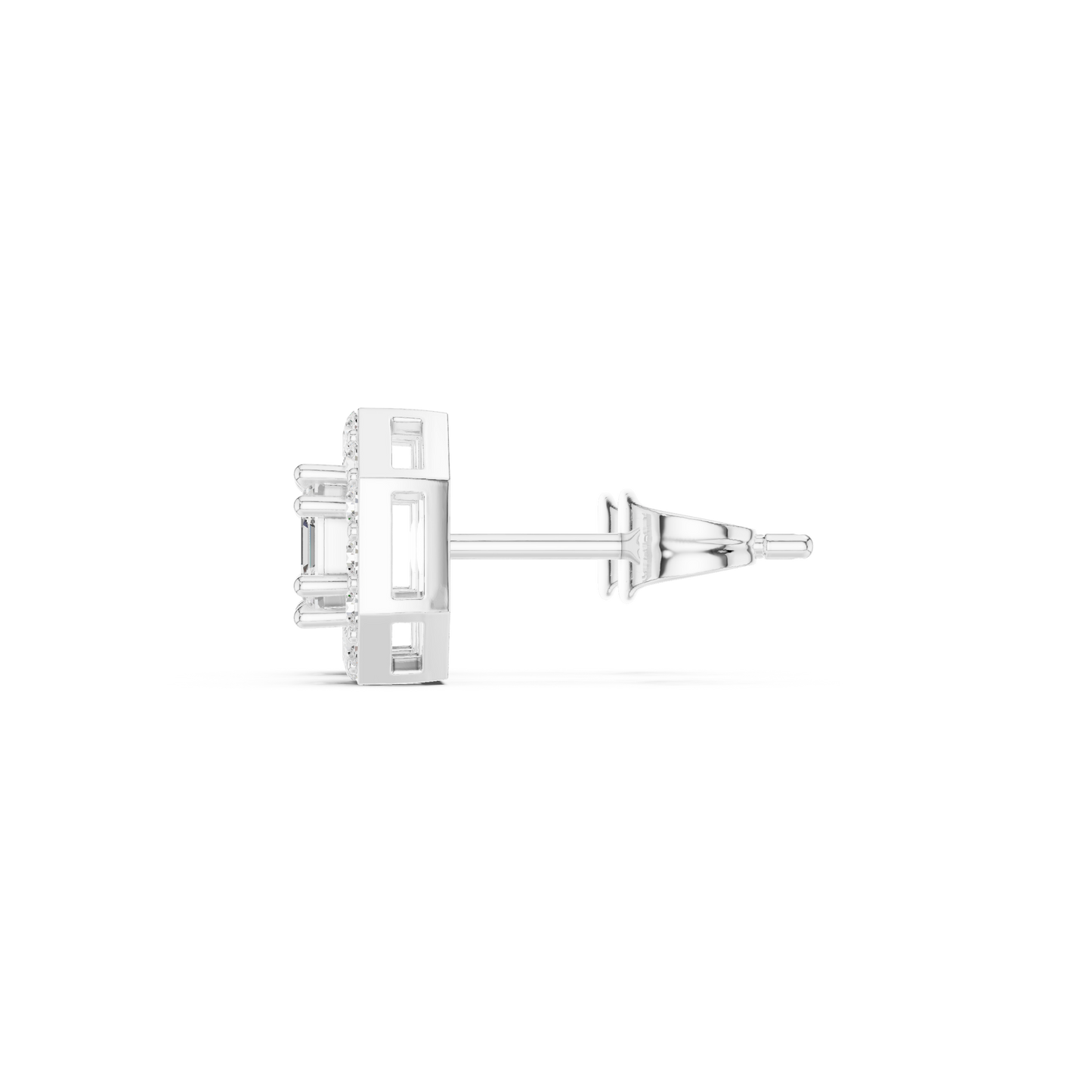 Octagon Halo Diamond Stud Earrings – Luxury Statement Look - Asscher Cut Diamond Earrings with Halo – Perfect Wedding Jewelry