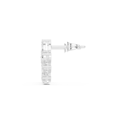 Marquise Diamond Leaf Stud Earrings – Contemporary Floral Design –  Diamond Botanical Ear Art – Limited Atelier Edition