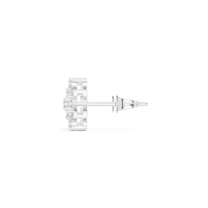 Diamond Rosette Studs in 925 Sterling Silver | Heirloom-Grade Fine Jewelry | Sculptural Diamond Petal Earrings | Private Collection Fine Jewelry