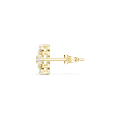 Diamond Rosette Studs in 925 Sterling Silver | Heirloom-Grade Fine Jewelry | Sculptural Diamond Petal Earrings | Private Collection Fine Jewelry