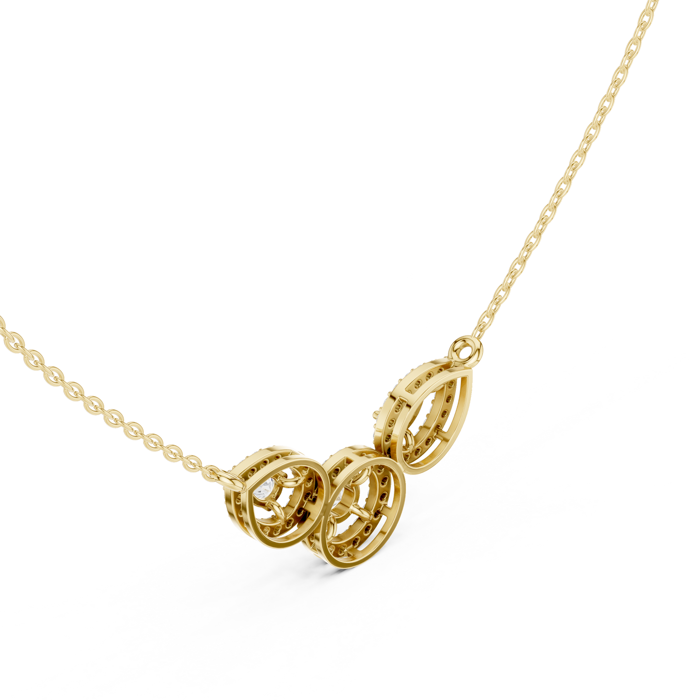 Traditional Diamond Mangal Sutra | Refined Trio Halo Craft | Timeless Sacred Jewelry For Her